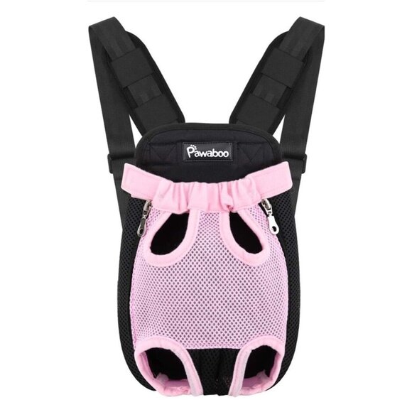 Pawaboo Pet Carrier Backpack Adjustable for Pets/Cat/Dog Bag, Black Pink MEDIUM - Picture 1 of 8